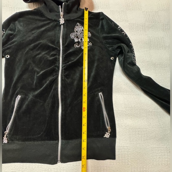 BCBGMaxAzria Y2K Black Rhinestone Bomber Jacket - Picture 11 of 15